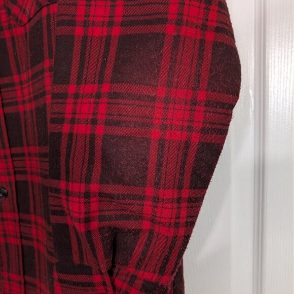 Vintage 70s Sears FieldMaster Plaid Shirt Mens Size Large Red Quilted Lining - Picture 5 of 13